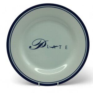 Pottery Barn PARAGRAPH White Cobalt Blue Band Dinner Platter/Chop Plate 12-1/4”